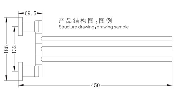 HF-91015活動(dòng)毛巾架結(jié)構(gòu)圖